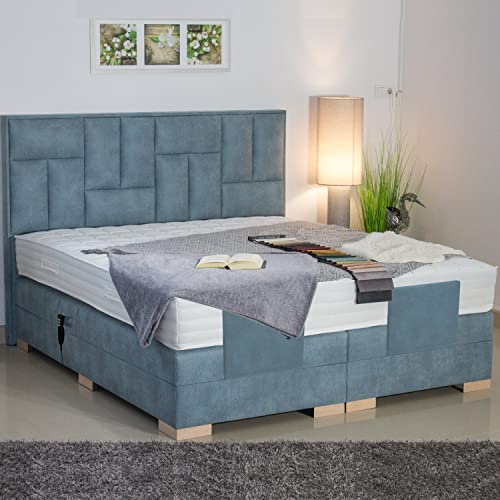 PAARA Boxspringbett Nevada GM | 10.000 Newton Motorleistung | Antirutsch-Matten | Royal-WS® Taschenfederkern Matratze mit GELAX® Topper Kern | Made in Germany (240 x 220 cm)