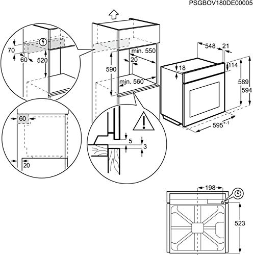 AEG BPS33102ZM Einbau-Backofen mit Pyrolytische Selbstreinigung / Grillfunktion / Display mit Uhr / Kindersicherung / Edelstahl