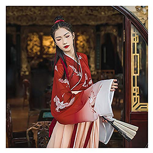 xHxttL Traditionelles chinesisches Hanfu-Kleid für Frauen, altes chinesisches traditionelles Hanfu-Kleid Kostüm Cosplay Kostümanzug für Bühnenshow-Aufführungen Cosplay