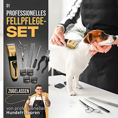 PetKing Leise Hundeschermaschine Schermaschine Hund Profi Tierhaarscheidemaschine für Hunde Haarschneidemaschine Katzen Haustier Elektrische Wiederaufladbare Schnurlosen Tierhaarschneider Dog Clippers