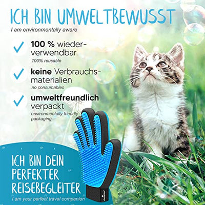 LÖWENKÖNIG® Taurus 2.0 - Bürstenhandschuh für Kurz-Langhaar Katzen I Haustier Bürste & Fellpflege-Handschuh Katze I Katzenhaare entfernen I Massage-Fellhandschuh in Universal-Größe I Katzen-Zubehör