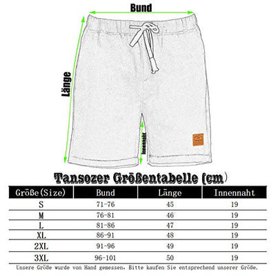 Tansozer Kurze Hosen Herren Shorts Sommer Bermuda Dünn mit Taschen(2ZD Khaki L)