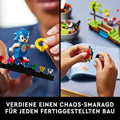 LEGO Ideas 21331 Sonic The Hedgehog – Green Hill Zone Set mit Dr. Eggmann, Egg-Mobil und weiteren Figuren, Geschenkidee für Erwachsene