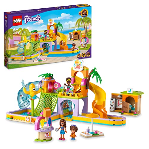 LEGO 41720 Friends Wasserparkerlebnis Spielset, Heartlake City Schwimmbad mit Mini-Puppen u. a. Olivia, Kinderspielzeug ab 6 Jahren