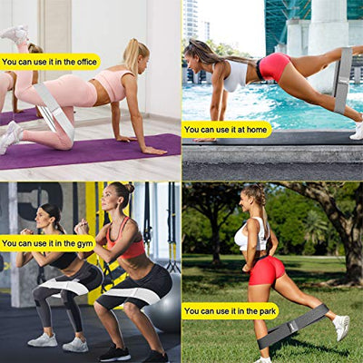 Haquno Resistance Bands, 3pcs Fitnessbänder Hip Widerstandsbänder Set mit starker Dehnbarkeit, 3 Zugkraftstärken rutschfeste Trainingsband, für Hüfte Beine Pilates Yoga Krafttraining