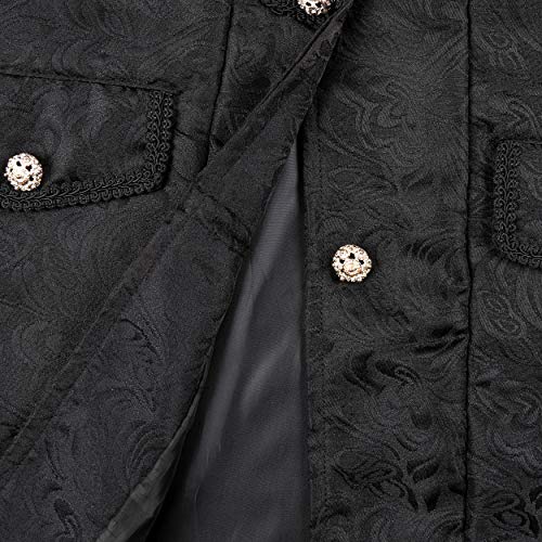 Herren Gothic Steampunk Vintage Tailcoat Jacke Mittelalter Viktorianischen Gehrock Uniform Karneval Fasching Halloween Cosplay Kostüm 008BXXL