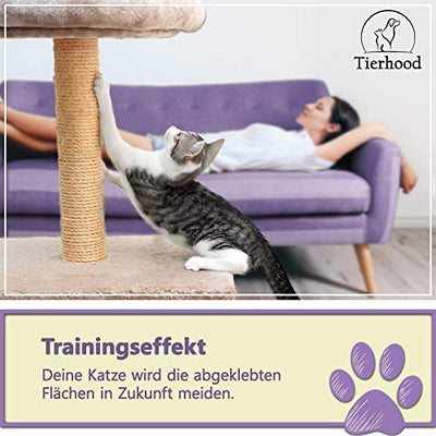 Tierhood Kratzschutz für Türen, Möbel und Wände [Selbstklebend] Hund & Katze Kratzfolie - Kratzschutz Sofa - Fensterschutz Katze - Anti Kratz Folie - Schutzfolie Tür - Sofa Schutz - Katzenschutz