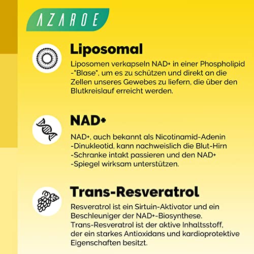 Liposomales NAD+ Trans-Resveratrol 800 mg Softgels, überlegene Alternative, Effizienter als NR, Hohe Absorption, Tatsächliche NAD+-Ergänzung für die Zellreparatur, 60 Softgels (120 Softgels (2 Pack))