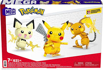 MEGA Construx GYH06 - Pikachu Evolutionsset, Bauset mit 621 Bausteinen, Spielzeug ab 7 Jahren