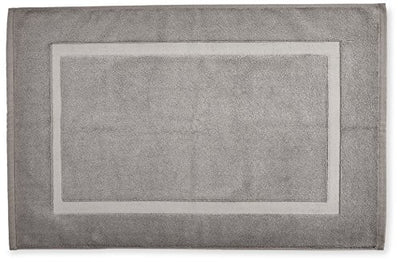 Amazon Basics Badvorleger mit rechteckiger Bordüre, Grau, 100% Baumwolle (1.200 g/m²), 50.8 x 78.7 cm