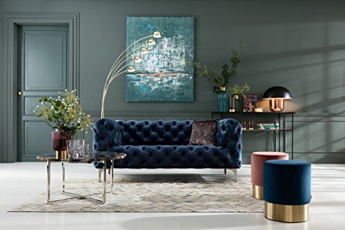 Kare Design Look Sofa, velvet blau, 180 cm