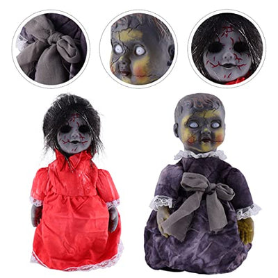 TOYANDONA 4 Stück Liefert Horror Leuchtendes Outdoor- Halloween für Sound- Baby ohne Soundbar Licht Und Figur Gruselige Deko- Puppe mit Schrecklicher Batterie Kostümpuppenpuppe mit Stimme