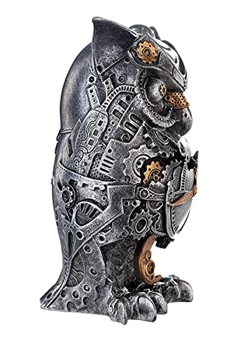 Brillibrum Design Skulptur Steampunk Eule Deko Figur aus Polyfigur Eulendeko Industrial Zahnräder Streampunk Magic Owl Höhe 21cm (Variante 2)