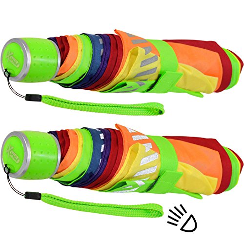 iX-brella Mini Kinderschirm Safety Reflex extra leicht - Regenbogen