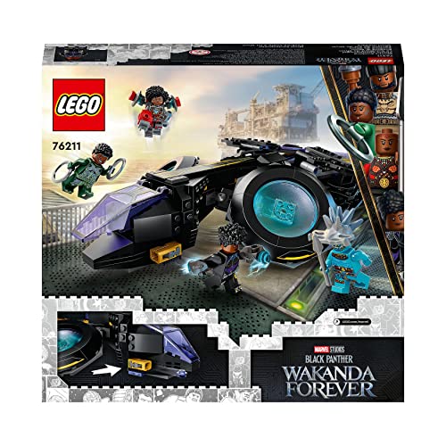 LEGO 76211 Marvel Shuris Sonnenvogel, Black Panther Spielzeug zum Bauen, Luftschiff für Kinder, Wakanda Forever Set, Avengers Superhelden Geschenk