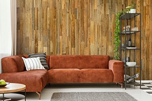 Wandverkleidung aus Altholz, Natürliches Vintage Holz Wandpaneele | model"Amber" | Wooden Wall Design (1m2)