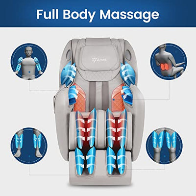 Aront Massagesessel【2022】-3D-Robotische Hände mit SL-Spur Massage der Wirbelsäule Shiatsu, Bluetooth-Lautsprecher, 3D Massagesessel für zuhause mit Zero Gravity, Heizfunktion Wärmefunktion