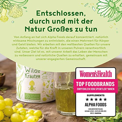 Wilde Kräuter, Nährstoffreiches Phyto-Elixier mit Heilkräutern, Adaptogenen, Algen, Wurzeln und Blüten - U.a. mit Ashwagandha, OPC, Brennnessel, Mariendistel, Chlorella, Schafgarbe Pulver