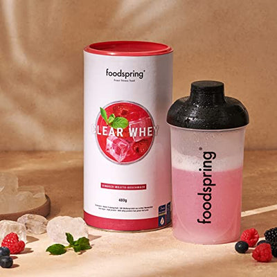 foodspring Clear Whey, Raspberry Mojito, 480g, Leichter und erfrischender Protein-Shake mit hochwertigem Whey-Isolat