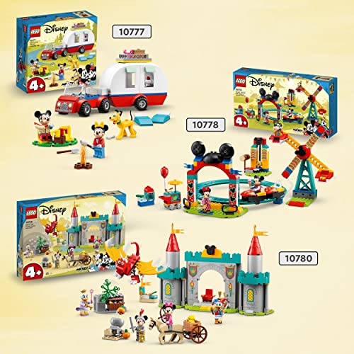 LEGO 10777 Disney Mickys und Minnies Campingausflug, Wohnmobil mit Disney Figuren: Minnie, Micky Maus und Pluto Hund, für Kinder ab 4 Jahre