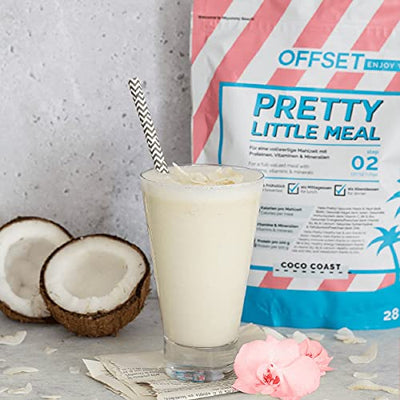 Vollwertiger Mahlzeitenersatz von OFFSET Nutrition ® | Pretty Little Meal Coco Coast | Abnehm Shake unter 210 Kalorien | 560 g für 28 Portionen | mit Vitaminen und Proteinen