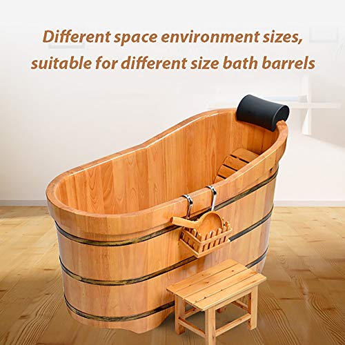 LOHOX Begasung Holzfass, Badewanne Sauna Fass Holz Fass mit Deckel Bad Single Mit Begasungsmaschine Barrel Eimer Dicke Kante Blechdicke 2,5 cm Qualitätszubehör 1M-1.6M