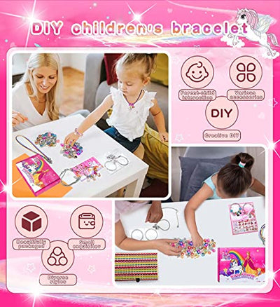 Mädchen Geschenke 6 7 8 9 10 11 Jahre, Charm Armband Kit DIY Spielzeug Basteln Mädchen 4 5 6 7 8 9 Jahre Geschenke für Mädchen Weihnachtsgeschenke für Mädchen Geschenk Geschenke 5-12 Jahre