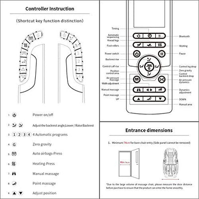 Lzour 2D SL-Typ Elektrischer Massagestuhl, Ganzkörper-elektrischer Null-Gravity Shiatsu-Massagestuhl mit Bluetooth-Heizung und Fußwalze für Zuhause und Büro,Schwarz