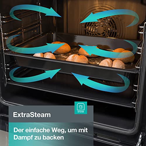 Gorenje BPS 6737 E02B Einbau-Backofen, 77 Liter, Pyrolyse, Heißluft, ExtraSteam, Gentle Close & Open, AirFry, PerfectGrill, PizzaMode 300°C, ChildLock, schwarz