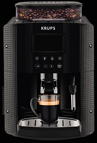 Krups EA8150 Kaffeevollautomat Essential Espresso | 1450 Watt | 1,7 Liter Wassertank | 15 bar | LCD-Display | 3 Temperaturstufen + 3 Mahlgrade | Schwarz