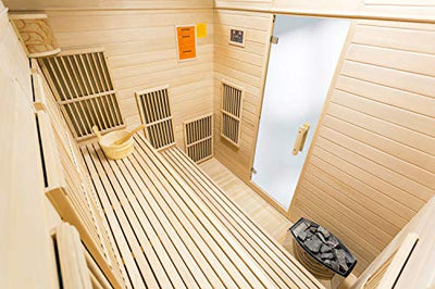 XXXL Luxus Infrarotsauna + Infrarotkabine Kombi SET Sauna inkl. Saunaofen 6 Personen Modell 2022