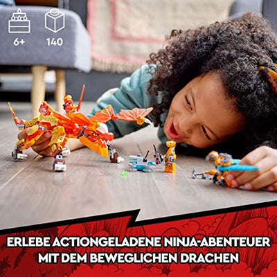 LEGO 71762 NINJAGO Kais Feuerdrache EVO, Drachen Spielzeug ab 6 Jahren mit Feuerdrachen- und Schlangen-Figur, mit Ninjas und Boa-Jäger