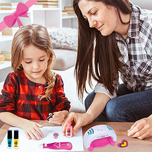 Little Guy Geschenke für 8 9 10 Jährige Teenager Mädchen, Kinder Nagellack Spielzeug für 6 7 8 9 10 Jahre Mädchen Kinder Nail Art Set für Mädchen im Alter von 6 7 8 9 10 11 12 Nagelstudio Spiele