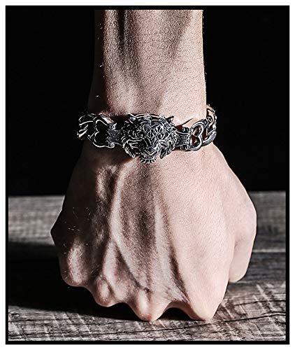 925 Silber Armband Schmuck Tiger Kopf Herren Armband Dominering Armband Schmuck Accessoires Kette Freund Geschenk Souvenir