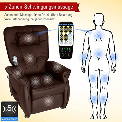 THRONER EXKLUSIV Massagesessel mit elektr. Aufstehhilfe 5-Zonen-Massage in 5 Farben. TV-Sessel mit Liegefunktion Wellness-Massagen Wärmetherapie und Fernbedienung. Qualität aus Deutschland (Sand)