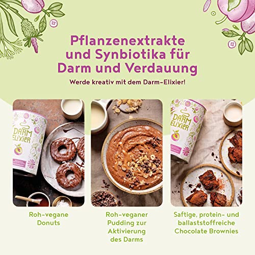 Darm-Elixier - Symbiotika mit Ballaststoffen und Alphabiom® Kulturen-Komplex, Flohsamenschalen, Inulin, Fenchel, Pektine, Klettenfrucht, Süßholzwurzel, Ohne Süßstoffe oder Aromen - 450 Gramm Pulver