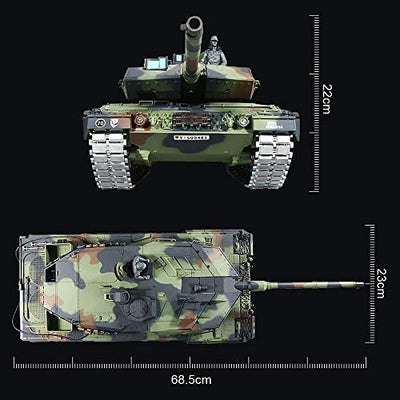 OUUED Hardcover Version 1.16 Große deutsche Leopard Tank Fernbedienung 2.4G Militär Kampf PS-starken Crawlers Chariot Batterie Off-Road-Simulation Jungen Teen Ostern Weihnachtsgeschenke