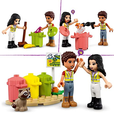 LEGO 41712 Friends Recycling-Auto, Spielzeug-Müllwagen mit Emma und River Mini-Puppen, Lernspielzeug für Kinder ab 6 Jahren