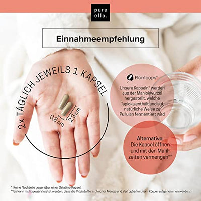 Pure Ella Vitalstoffkomplex für Frauen - Enthält Mönchspfeffer, Frauenmantel, Safran, Vitamin C, B6 & Zink - Für die Zeit vor der Menstruation - Natürlich, hormonfrei, vegan - 60 Kapseln