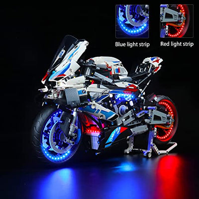 Led Licht Set für Lego BMW M 1000 RR,Dekorations Led Beleuchtungs Set für Lego 42130 Technic BMW Light Kit,Home Deko Creative Gift,Nur Lichter-Set,Lego-Modelle Nicht enthalten (Fernbedienung Version)