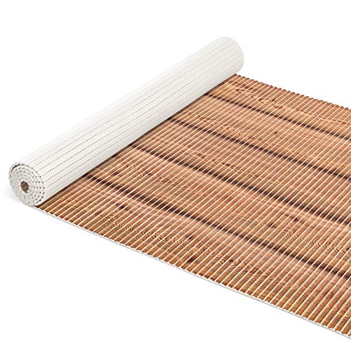 Badematte Weichschaummatte Antirutsch Badvorleger Badläufer Holz Diele 1500x65cm (15m)