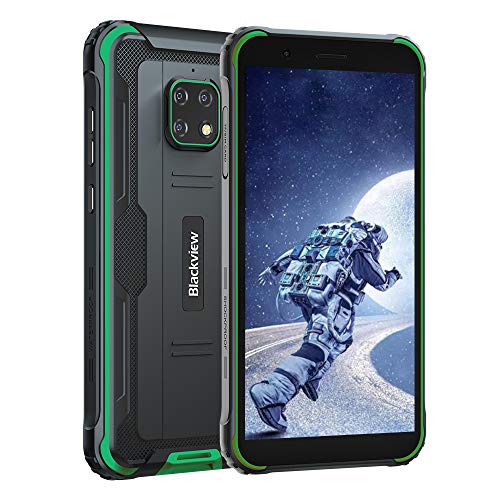 Blackview BV4900 (2021) Outdoor Handy ohne Vertrag, 5.580mAh, 5,7 Zoll 32GB ROM/128GB Erweiterbar, NFC, Gesichtserkennung, Android 10, 8MP+5MP Unterwasserkamera, 4G Robustes Outdoor Smartphone - Grün