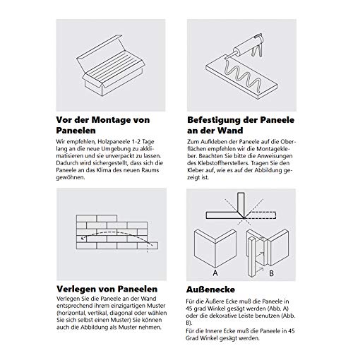 Wandverkleidung aus Eiche 3D Optik Natürliches Holz Wandpaneele Wanddekoration Holzverkleidung Holzwand Wanddesign von Wooden Wall Design model Rubato. (1m2)