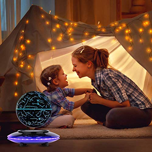 5 Zoll Magnetische Levitation Globo, Magnetische Schweben Weltkarten Globus mit LED Farblichtern, Wohnkultur Büro Dekoration Geografie Bildungs Kinderspielzeug Geschenk