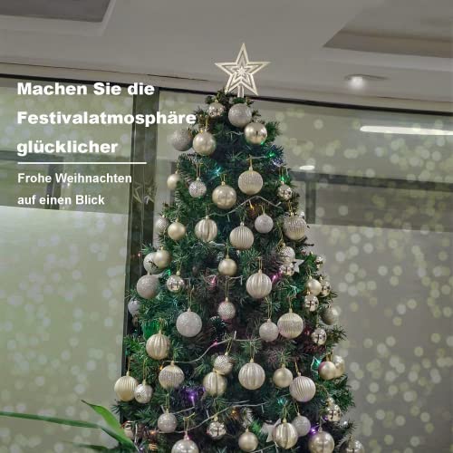 50PCS Weihnachtskugeln Ornamente für zarte Weihnachtsdekoration Kugeln Bastelset Bruchsichere Kunststoff weihnachtsbaumschmuck Kugeln Kit für Neujahrsfeier