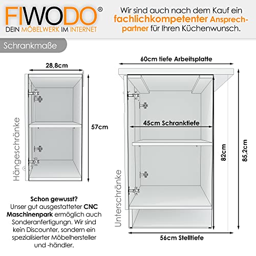 Küche 240cm in Eiche von FIWODO® - ERWEITERBAR - günstig + schnell - Einbauküche Junona Line Set 240