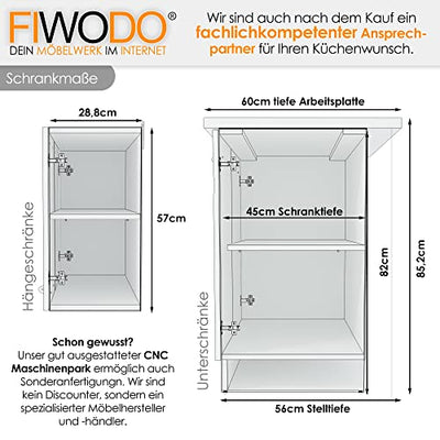 Küche 240cm in Eiche von FIWODO® - ERWEITERBAR - günstig + schnell - Einbauküche Junona Line Set 240