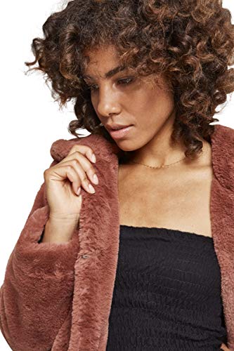 Urban Classics Ladies Hooded Teddy Coat, Farbe darkrose, Größe M