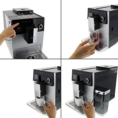 Melitta CI Touch F630-101 Kaffeevollautomat mit Milchbehälter | Flüsterleises Mahlwerk | One Touch Funktion | 10 Kaffeevariationen | TFT-Farbdisplay | Silber