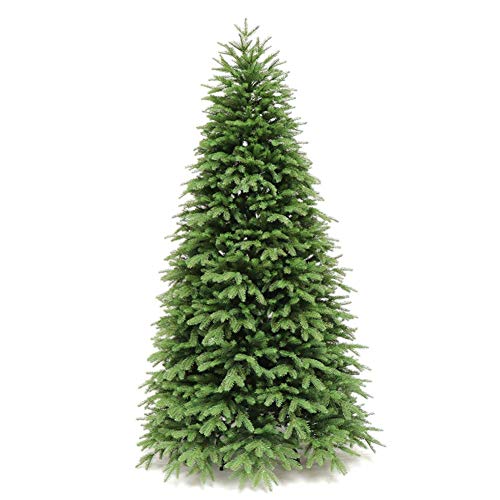 YAMMY PVC Green Pine Tree Weihnachtsbaum, 300cm 10 Ft, unbeleuchteter künstlicher Weihnachtsbaum im Innenbereich Flanschhemmender schlanker Baum für Weihnachtsdeko (Weihnachtsbaumgeschenke)